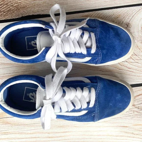 Vans Old Skool -Blue Suede - Kids Size 4 - Picture 3 of 6